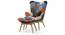 Contour Chair & Ottoman Replica (Patchwork) by Urban Ladder - Cross View Design 1 - 115894