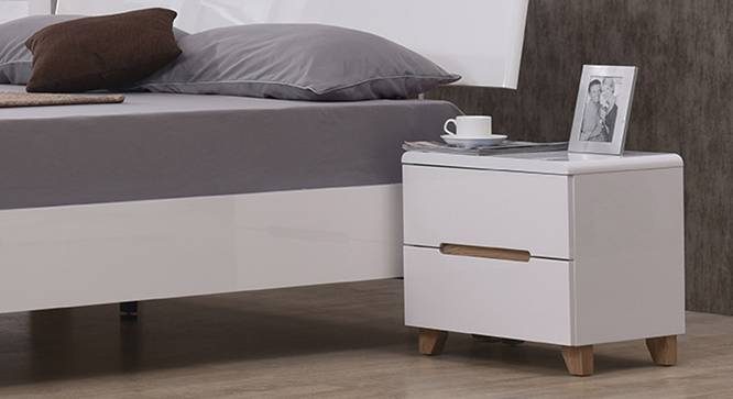 Oslo High Gloss Bedside Table (White Finish) by Urban Ladder - Full View Design 1 - 116052
