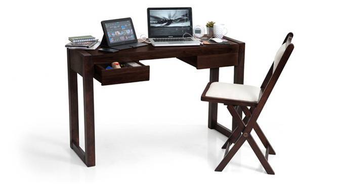 Austen Compact Desk (Mahogany Finish) by Urban Ladder - Half View Design 1 - 116289