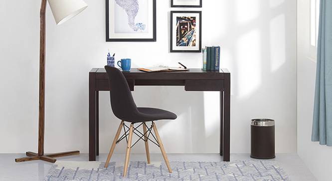 Austen Compact Desk (Mahogany Finish) by Urban Ladder - Design 1 Semi Side View - 116294