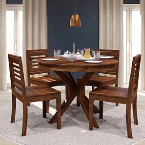 Liana Capra 4 Seater Round Dining Table Set Urban Ladder