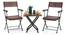 Masai Arm Chair Table Set (Teak Finish) (Black) by Urban Ladder - Front View Design 1 - 118031