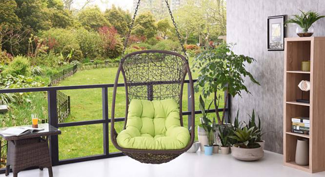 Calabah Swing Chair With Long Chain (Green, Brown Finish) by Urban Ladder - - 118172