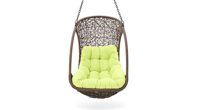 Calabah Swing Chair With Long Chain (Green, Brown Finish) by Urban Ladder - Design 1 Close View - 118173