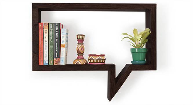 Quote-Unquote Wall Shelves (Set of 2) (Mahogany Finish) by Urban Ladder - Design 1 Semi Side View - 118664