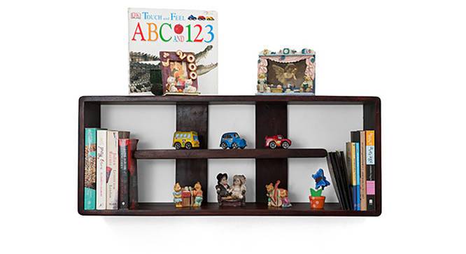 Monza Wall Shelf (Mahogany Finish) by Urban Ladder - Half View Design 1 - 119001