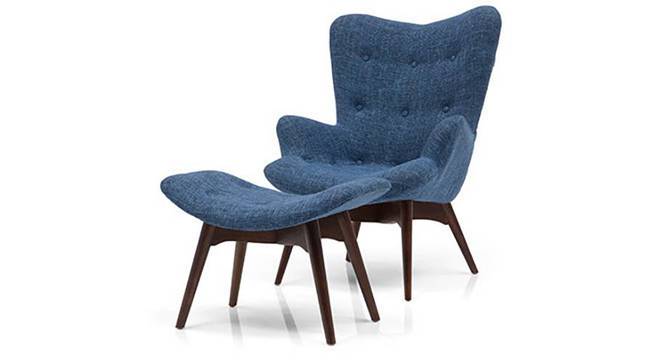 Contour Chair & Ottoman Replica (Blue) by Urban Ladder - Design 1 Front View - 119579