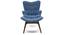 Contour Chair & Ottoman Replica (Blue) by Urban Ladder - Front View Design 1 - 119583