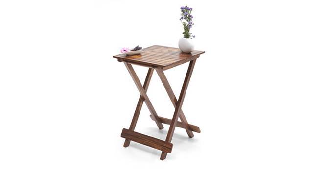 Latt Folding Table/Stool Tall (Teak Finish) by Urban Ladder - Half View Design 1 - 119807