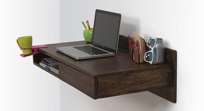 Wodehouse Wall Desk (Walnut Finish) by Urban Ladder - Half View Design 1 - 120332