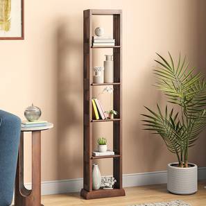 Wall Shelves Design Babylon Solid Wood Bookshelf in Walnut Finish