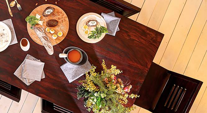 Arabia - Capra 6 Seater Dining Table Set (Mahogany Finish) by Urban Ladder - Half View Design 1 - 121908