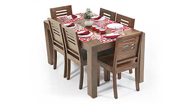 Arabia - Capra 6 Seater Dining Table Set (Teak Finish) by Urban Ladder - Half View Design 1 - 121993