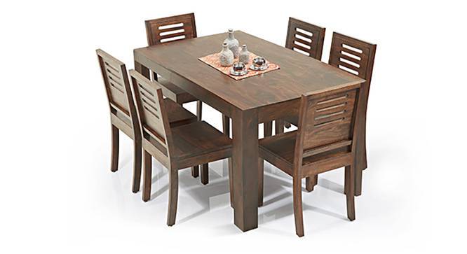 Arabia - Capra 6 Seater Dining Table Set (Teak Finish) by Urban Ladder - Front View Design 1 - 121994