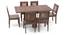 Danton 3-to-6 - Capra 6 Seat Folding Dining Table Set (Teak Finish) by Urban Ladder - Front View Design 1 - 122018