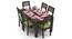 Arabia - Zella 6 Seater Dining Table Set (Mahogany Finish, Avocado Green) by Urban Ladder