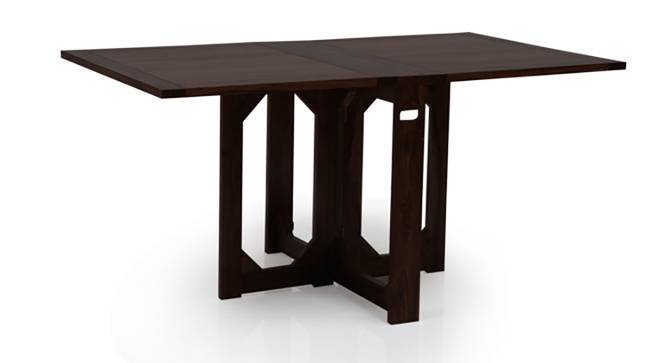 Danton 3-to-6 - Oribi 6 Seater Folding Dining Table Set (Mahogany Finish, Avocado Green) by Urban Ladder - Front View Design 2 - 123111