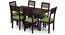Danton 3-to-6 - Zella 6 Seater Folding Dining Table Set (Mahogany Finish, Avocado Green) by Urban Ladder - Front View Design 5 - 123119