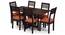 Danton 3-to-6 - Zella 6 Seater Folding Dining Table Set (Mahogany Finish, Burnt Orange) by Urban Ladder - Front View Design 1 - 123350