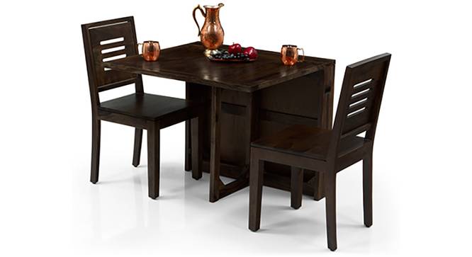 Danton 3-to-6 - Capra 2 Seater Folding Dining Table Set (Mahogany Finish) by Urban Ladder - Front View Design 1 - 123586