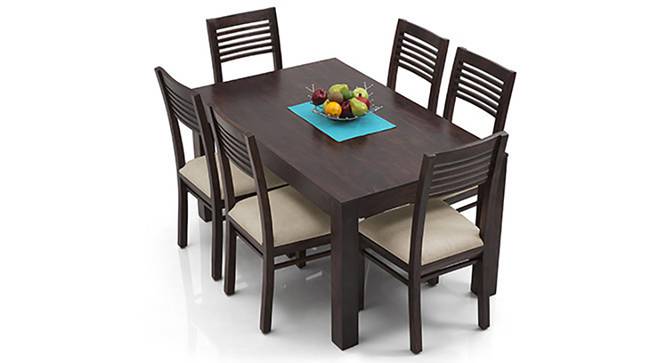 Arabia - Zella 6 Seater Dining Table Set (Mahogany Finish, Wheat Brown) by Urban Ladder