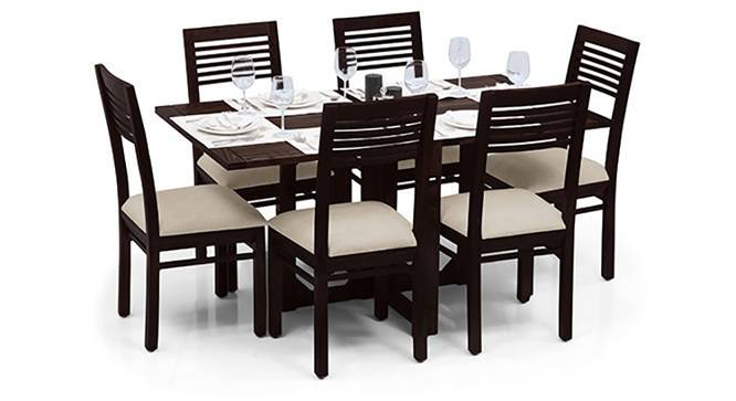 Danton 3-to-6 - Zella 6 Seater Folding Dining Table Set (Mahogany Finish, Wheat Brown) by Urban Ladder - Half View Design 1 - 123779