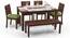 Arabia - Oribi 6 Seater Dining Table Set (With Bench) (Teak Finish, Avocado Green) by Urban Ladder - Half View Design 1 - 123935