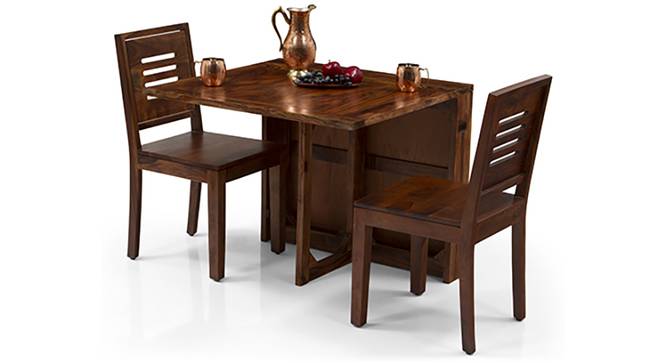 Danton 3-to-6 - Capra 2 Seater Folding Dining Table Set (Teak Finish) by Urban Ladder - Front View Design 1 - 124402