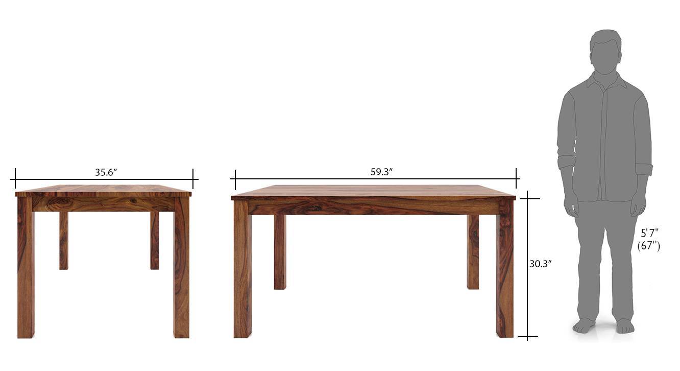 Arabia capra 6 seater dining table set teak finish dim13