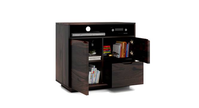 Zephyr High TV Unit (Mahogany Finish) by Urban Ladder - Design 1 Half View - 125646