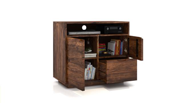 Zephyr High TV Unit (Teak Finish) by Urban Ladder - Design 1 Half View - 125657