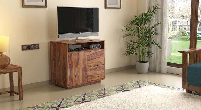 Zephyr High TV Unit (Teak Finish) by Urban Ladder - Design 1 Full View - 125658