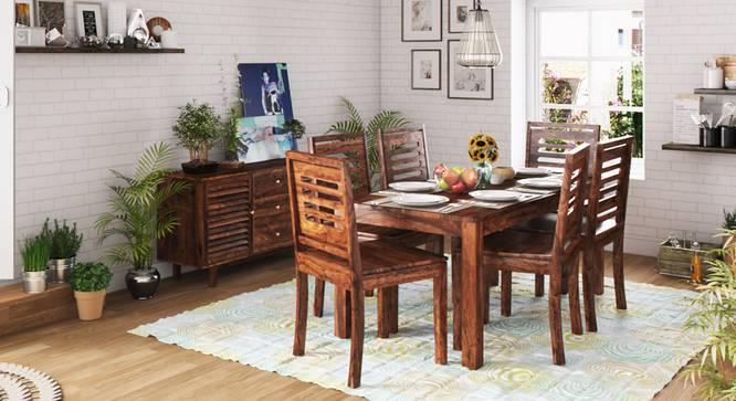 Arabia XL Storage - Capra 6 Seater Dining Table Set (Teak Finish) by Urban Ladder - Design 1 Full View - 126014