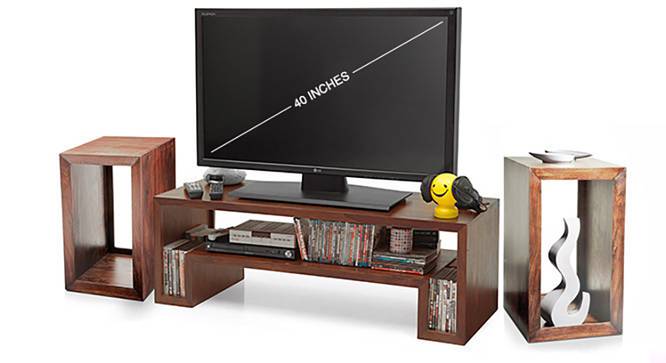 Euler's TV Unit & Side Tables Set (Teak Finish) by Urban Ladder - Half View Design 1 - 127887