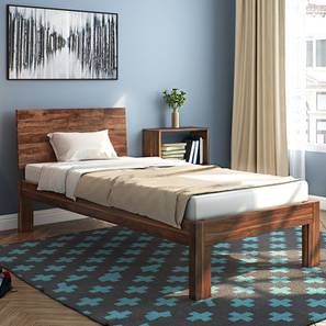 Single Beds Design Boston Single Bed (Solid Wood) (Teak Finish, Without Trundle)
