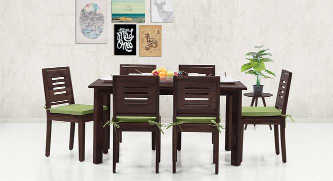 Capra Dining Chairs - Set of 2 (With Removable Cushions) (Mahogany Finish, Avocado Green) by Urban Ladder - Design 1 - 130256