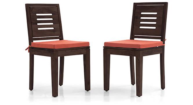 Capra Dining Chairs - Set of 2 (With Removable Cushions) (Burnt Orange, Mahogany Finish) by Urban Ladder - Design 1 - 130266