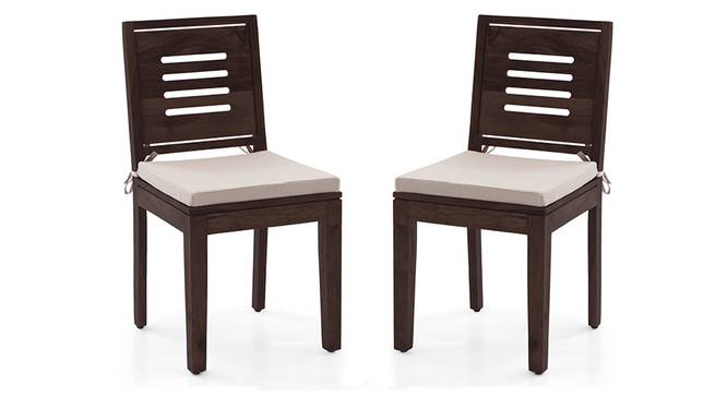 Capra Dining Chairs - Set of 2 (With Removable Cushions) (Mahogany Finish, Wheat Brown) by Urban Ladder - Design 1 - 130279