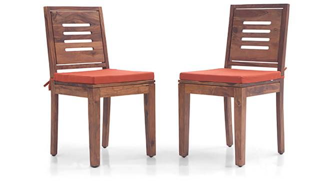 Capra Dining Chairs - Set of 2 (With Removable Cushions) (Teak Finish, Burnt Orange) by Urban Ladder - Design 1 - 130296