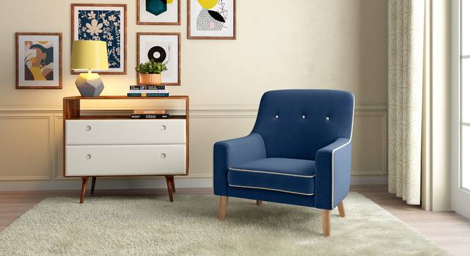 Hagen Lounge Chair (Cobalt) by Urban Ladder - Design 1 Full View - 134018