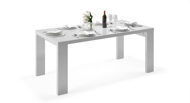 Kariba 6 Seater High Gloss Dining Table (White High Gloss Finish) by Urban Ladder - Cross View Design 1 - 135031
