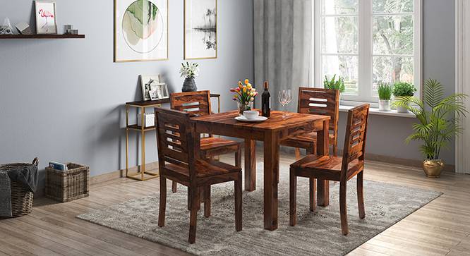 Arabia - Capra 4 Seater Storage Dining Table Set (Teak Finish) by Urban Ladder - Design 1 Full View - 135947