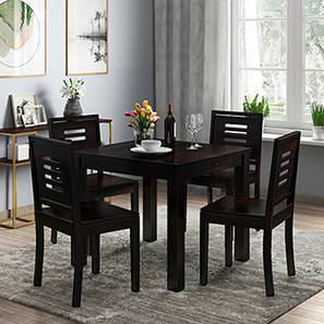 Dining Furniture In Tiruvalla Design Arabia - Capra 4 Seater Storage Dining Table Set (Mahogany Finish)