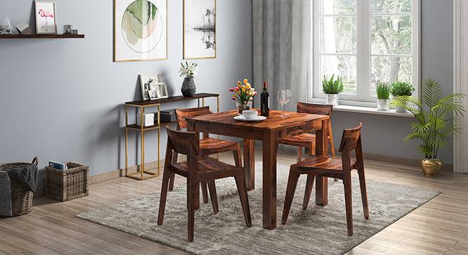 Arabia - Gordon 4 Seater Storage Dining Table Set (Teak Finish) by Urban Ladder - Design 1 Full View - 135989