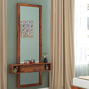 Standing Mirrors Design Ohio Solid Wood Dressing Table in Teak Finish
