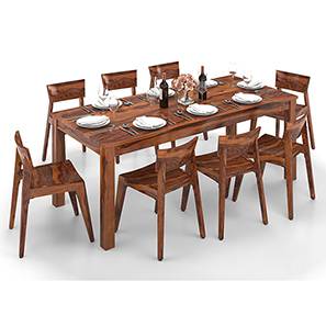 All 8 Seater Dining Table Sets Design Arabia XXL - Gordon 8 Seater Dining Table Set (Teak Finish)