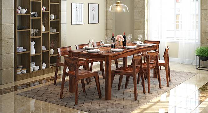 Arabia XXL - Gordon 8 Seater Dining Table Set (Teak Finish) by Urban Ladder - Design 1 Full View - 136194