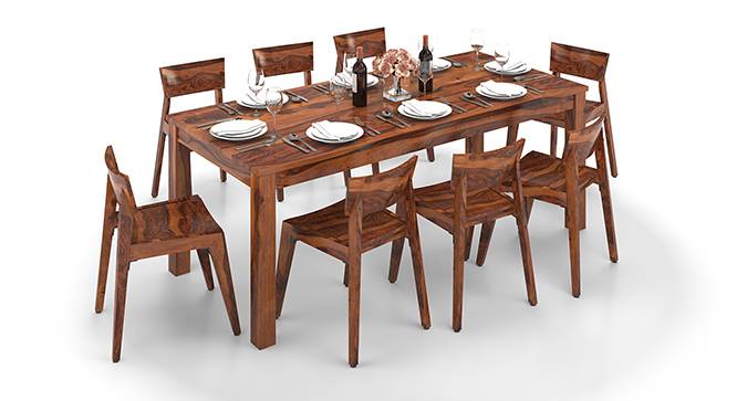 Arabia XXL - Gordon 8 Seater Dining Table Set (Teak Finish) by Urban Ladder - Design 1 Half View - 136195