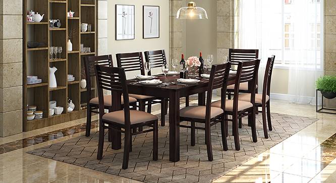 Arabia XXL - Zella 8 Seater Dining Table Set (Mahogany Finish, Wheat Brown) by Urban Ladder - Design 1 Full View - 136330