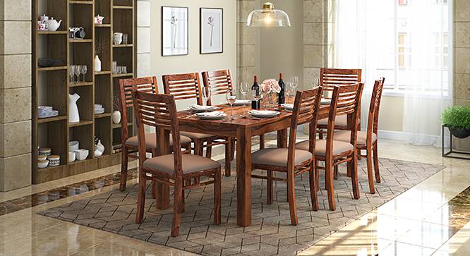 Arabia XXL - Zella 8 Seater Dining Table Set (Teak Finish, Wheat Brown) by Urban Ladder - Design 1 Full View - 136370